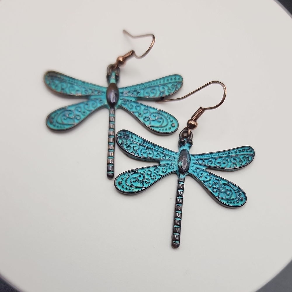 Blue Dragonfly Earrings‎